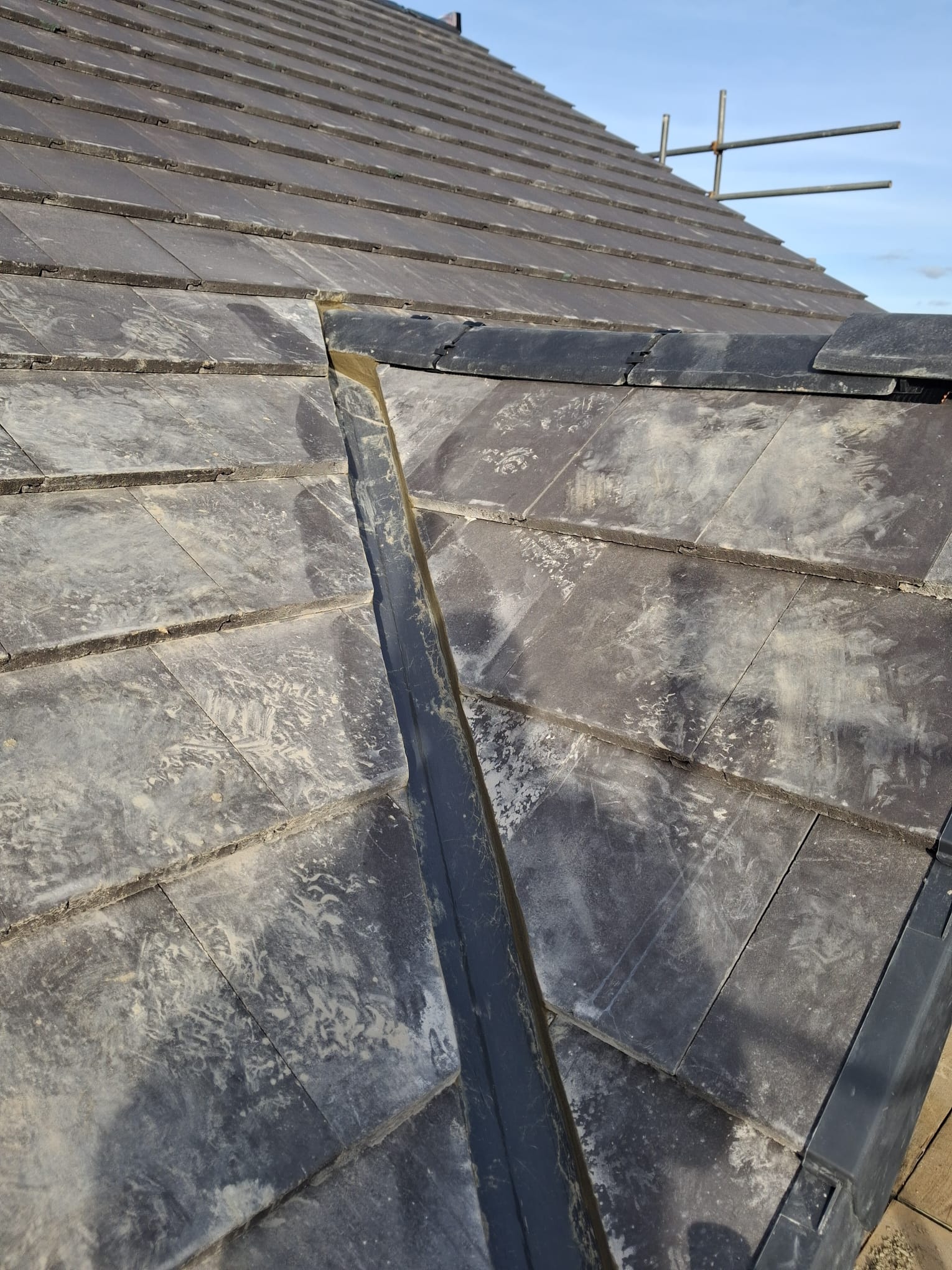 Lead work detail on roof